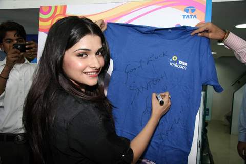 Bollywood actress Prachi Desai at Tata Indicom Press Meet at Navi Mumbai