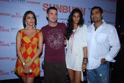 Bollywood actress Aarti Chabbria with Anushka Manchanda at &quot;Sun Burn Press Meet&quot; at Blue Frog