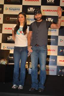 Saif Ali Khan and Kareena Kapoor at press meet for Kurbaan at JW Marriott