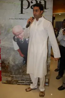 Bollywood Actor Abhishek Bachchan during the promotion of forthcoming film ''Paa'' at BIG FM 927 in Mumbai on Monday, 16 November 2009