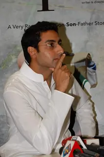 Bollywood Actor Abhishek Bachchan during the promotion of forthcoming film ''Paa'' at BIG FM 927 in Mumbai on Monday, 16 November 2009