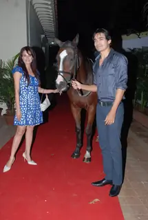 Models Anchal Kumar and Shawar Ali at the opening bash of new season of RWITC at Mahalaxmi Race Course
