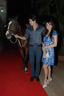 Models Anchal Kumar and Shawar Ali at the opening bash of new season of RWITC at Mahalaxmi Race Course