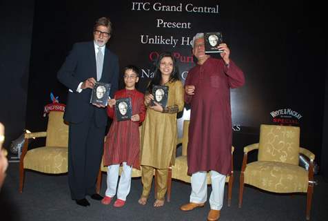 Bollywood actor Amitabh Bachchan at the unveiling of Om Puri''s book &quot;Unlikely Hero&quot;