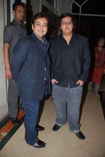 Azaan With his singer dad Adnan at the unveiling of Om Puri''s book &quot;Unlikely Hero&quot;