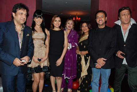 Govinda, Koena Mitra, Govinda''s daughter with her Mother, Gulshan Grover and Jackie Shroff at the launch of Purnima Lamchae and Misti Mukherjee''s Films at Enigma