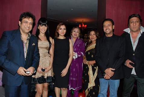 Govinda, Koena Mitra, Govinda''s daughter with her mother, Gulshan Grover and Jackie Shroff at the launch of Purnima Lamchae and Misti Mukherjee''s Films at Enigma