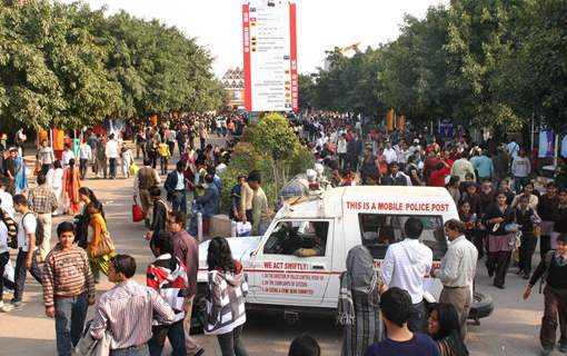 Crowd at India International Trade Fair at Pragati Maidan in New Delhi on Thursday 26 Nov 2009