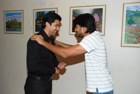 Ritesh Deshmukh and Aftab Shivdasani at SPJ Sadhana School Exhibition at Art & Soul Gallery, Worli