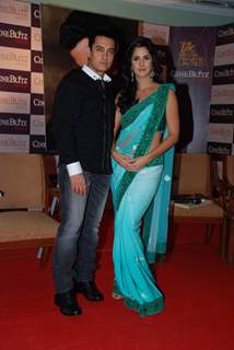 Bollywood actor Aamir Khan and Katrina Kaif at &quot;Cineblitz Gold&quot; issue launch in Taj Lands End