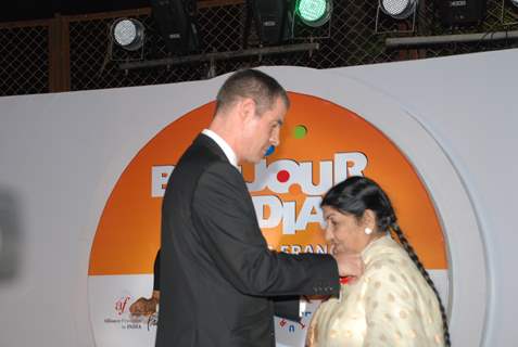 Lata was conferred the Insignia of Officier de la Legionne d''Honneur by French ambassador to India Jirtme Bonnafont on the occasion of the opening of the French Film Festival from December 2-6 in Mumbai
