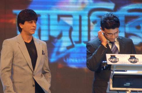 Shahrukh Khan at a shutting of a TV program in Kolkata on Sunday