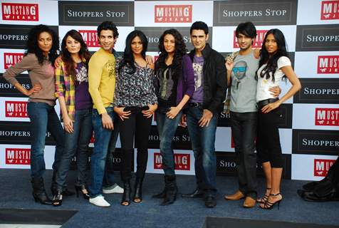 Top Models flaunting the launch of Mustang Jeans at Shoppers Stop, Juhu