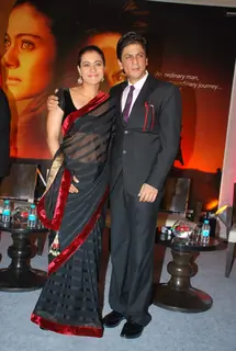 Bollywood actors Shah Rukh Khan and Kajol at &quot;My Name Is Khan Press Meet&quot; at JW Marriott
