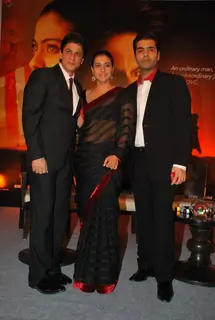 Bollywood actors Shah Rukh Khan, Kajol and Karan Johar at &quot;My Name Is Khan Press Meet&quot; at JW Marriott