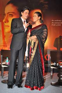 Bollywood actors Shah Rukh Khan and Kajol at &quot;My Name Is Khan Press Meet&quot; at JW Marriott