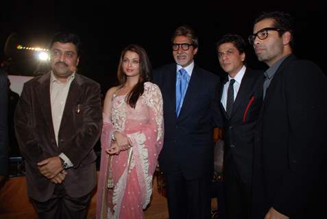 Aishwarya Rai, Amitabh Bachan, Shah Rukh Khan and Karan Johar at Police Show at Andheri Sports Complex