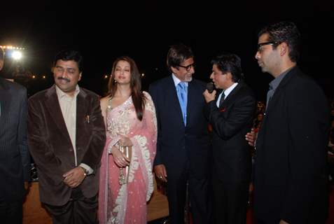 Aishwarya Rai, Amitabh Bachan, Shah Rukh Khan and Karan Johar at Police Show at Andheri Sports Complex