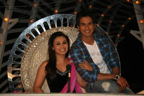 Bollywood actor Shahid Kapoor and Rani Mukherjee on the sets of Dance Premiere League at Chembur