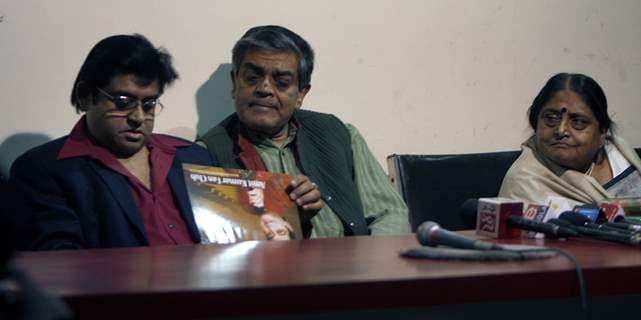 Amit Kumar, Sandip Roy & Ruma Guha Thakurta in 5th year celebration of Amit Kumar''s 40 years in his industry by launching a calendar of 2010 featuring the Singer in various moods by Amit kumar Fan Club Kolkata, on Sunday