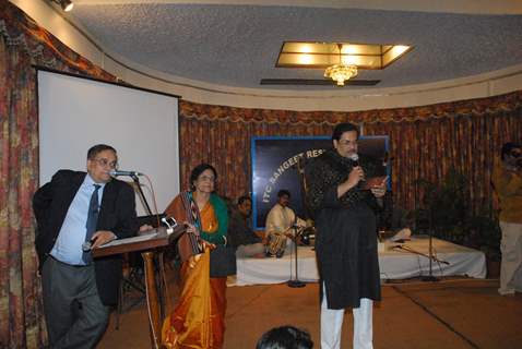 The ITC Sangeet Research Academy to a media interaction to announce ITC SRA Sangeet Sammelan 2010 on Monday, January 4, 2010 Pandit Ajoy Chakrabarty, Academy Guru and Mr Ravi Mathur, Executive Director, ITC Sangeet Research Academy share a