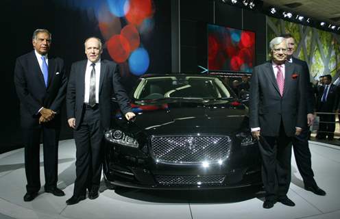 New Delhi,05 Jan 2010- Ratan Tata launching &quot;Jaguar'''' at the ''''10 th Auto Expo 2010'''', in New Delhi on Teusday