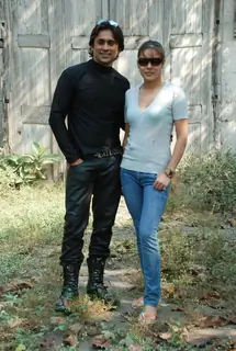 Udita Goswami and Anuj at Chase film on location