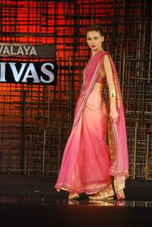 A model walking at designers Gauri, Nainika and JJ Valaya Show at Chivas Tour at Grand Hyatt