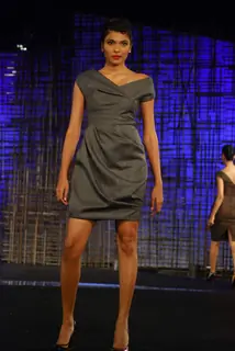 A model walking at designers Gauri, Nainika and JJ Valaya Show at Chivas Tour at Grand Hyatt