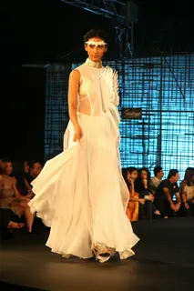 A model walking at designer Wendell Rocdericks Show at Chivas Tour at Grand Hyatt