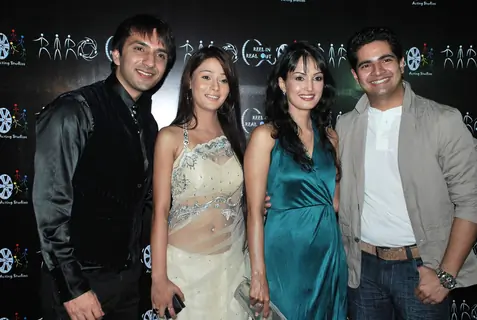 Sara Khan and Karan Mehra at the launch of Three Acting Studio at Thakur Cinema, Kandivli