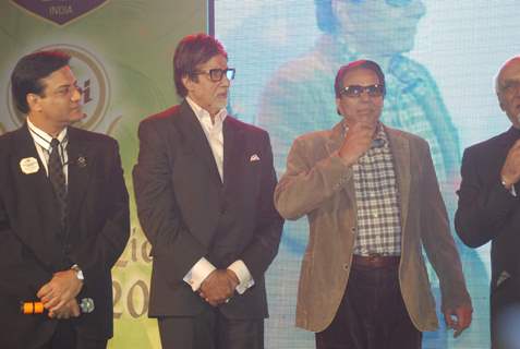 Mega star Amitabh Bachchan and Dharmendra at the press meet of &quot;Teen Patti&quot; at Cinemax in Mumbai