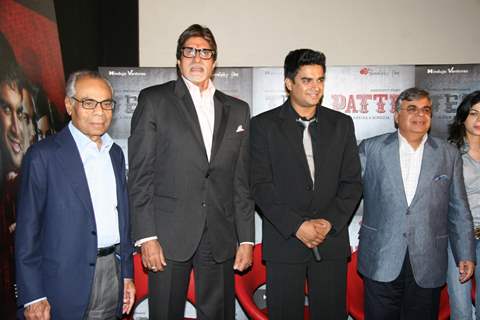 Mega Star Amitabh Bachchan and R Madhavan at the press meet of &quot;Teen Patti&quot; in Cinemax in Mumbai
