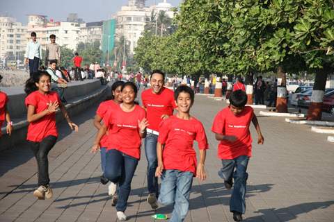 Konkana Sen Sharma and Rahul Bose at Mumbai marathon promotional event