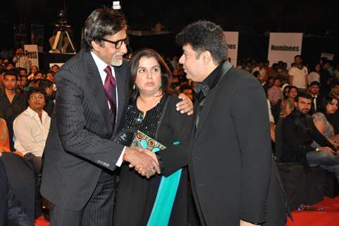 Amitabh Bachchan, Farah Khan and Sajid Khan at Stardust Awards 2010 in Mumbai