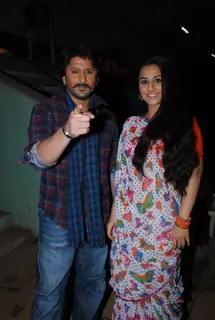 Arshad Warsi and Vidya Balan promote Ishqiya on Music ka Maha MUqabla at Chembur in Mumbai on Monday Evening