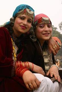 Folk artist from Jammu and Kashmir at the press preview for the Republic Day Tableaux, in New Delhi on Friday 22 Jan 2010