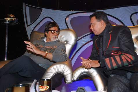 Bollywood Actor Amitabh Bachchan with Mithun Chakraborty on the sets of DID in Mumbai on Monday