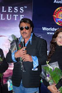 Bollywood actor Jackie Shroff pose for the photographers during his album launch of &quot;Breathless Flute&quot; in Mumbai