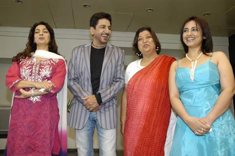 Bollywood actress Juhi Chawla, Gurdas Maan and Divya Dutta pose for the photographers during the press conference of film &quot;Sukhmani- Hope for Life&quot; in Mumbai on Thursday, 28 January 2010