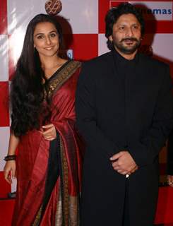 Bollywood actors Arshad Warsi and Vidya Balan during a promotional event for film Ishqiya in New Delhi on Thursday