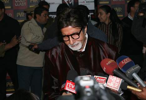 Bollywood star Amitabh Bachchan for the red carpet premiere of the movie &quot;Rann&quot; , in New Delhi on Thursday 28 Jan 2010