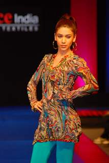 A model walks the ramp on the Day 2 of Source Fashion Show at Grand Hyatt in Mumbai