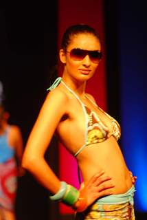 A model walks the ramp on the Day 2 of Source Fashion Show at Grand Hyatt in Mumbai