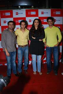 Bollywood actors Vatsal Sheth, Tabu and Sharman Joshi at the promotional event of their upcoming movie &quot;Toh Baat Pakki&quot; at Big FM studios,Andheri in Mumbai