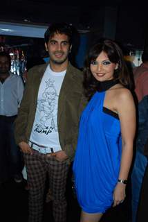TV actress Deepshikha with a co-star at the launch of movie &quot;Dooriyan&quot; at H2O in Mumbai (Photo: IANS