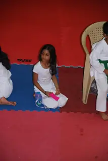SRK with kids Aryan and Suhana at Maharastra State open Taekwondo competition at Nariman Point