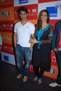 Bollywood actors Tabu and Sharman Joshi at the promotional event of their upcoming movie &quot;Toh Bat Pakki&quot; at Riyaz Ganji store in Juhu, Mumbai