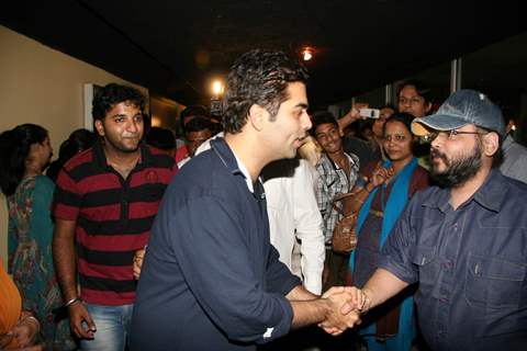 Filmmaker Karan Johar interacts with crowds at Cinemax at Andheri