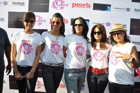 Neha Dhupia, Minisha Lamba & Mughda Godse protest against Domestice violence on Women at Bandra, Mumbai, Tue Evening